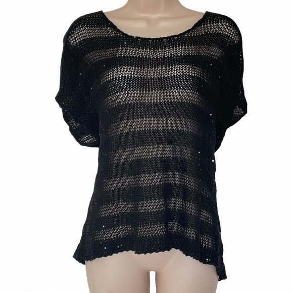 Eileen Fisher Chainmail Shadow Knit Sequins M - Picture 1 of 6